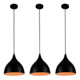 Luminária Pendente Cone Preto Fosco Iluminação Cozinha Sala