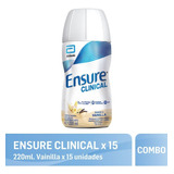 Ensure Clinical Liquido  220 Ml Vainilla Pack X 15 Unidades