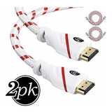 Cable Hdmi 3 Pies - 2 Paquetes - Resolucion 4k Compatible Co