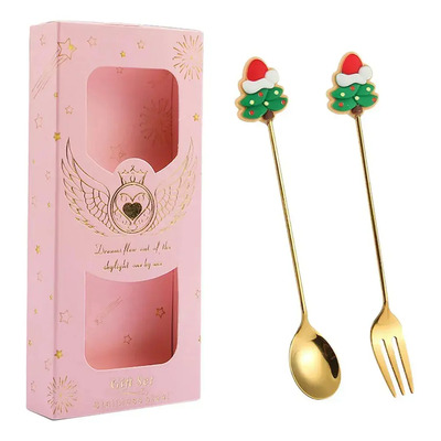 W Z Kits De Cubiertos De Navidad Cucharas De Té Árbol Rosa