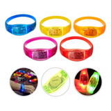 5 Pulseras Fluorescentes Led, Control De Sonido Fiesta Fluor