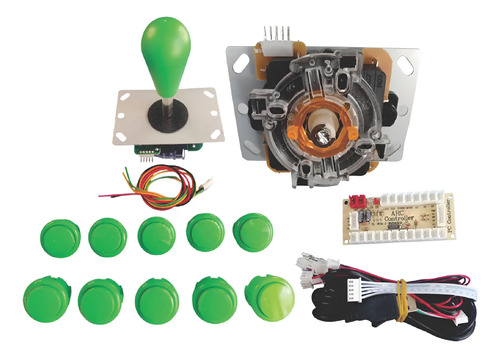 Kit Arcade Palanca Octagonal+10 Botones+ Tarjeta Para Sanwa