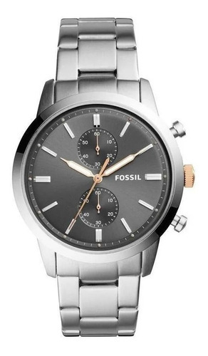 Relógio Fossil Masculino Casual Townsman Prata Fs5407/1cn Cor Do Fundo Chumbo