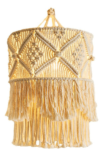 Lámpara Colgante De Macramé Tejida A Mano Decoración Boho