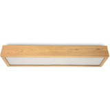 Lampara Plafón Techo Rectangular 120x25x10cm Madera Living