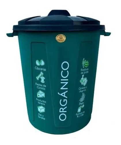 Cesto, Prácti Bote De Basura 80 Lts Verde Código Orgánico