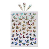Pegatinas Holográficas Para Uñas, Diseño De Mariposas En 3d,