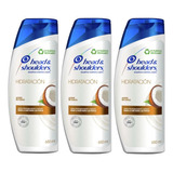3 Shampoo Head & Shoulders Hidratación Aceite De Coco 650ml