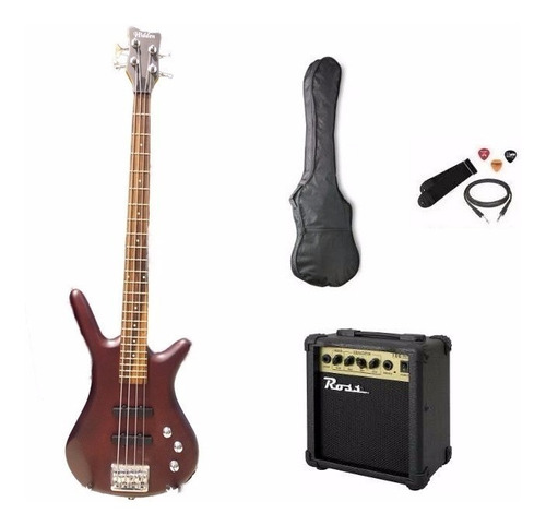 Combo Bajo Electrico Hidden + Amplificador 15w + Accesorios