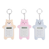 Mini Calculadora Adorable De 3 Piezas Con Hebilla De Llavero