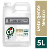 Detergente Neutro Cif Active Gel 5 Lts Unilever X 4 Unidades