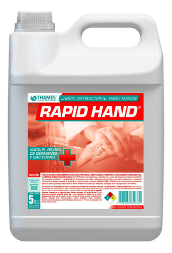 Jabón Antibacterial Rapid Hand Thames 5lts