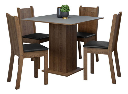 Juego Comedor Mesa Tapa Madera 4 Sillas Samara Madesa M/c/n