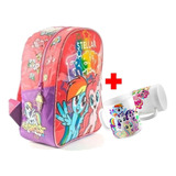 Mochila Jardin My Little Pony + Taza Plastica Combo Escolar