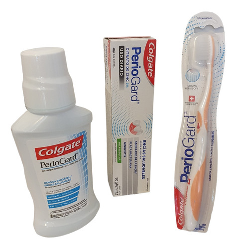 Kit De Enjuague, Cepillo Y Pasta Dental Periogard Colgate