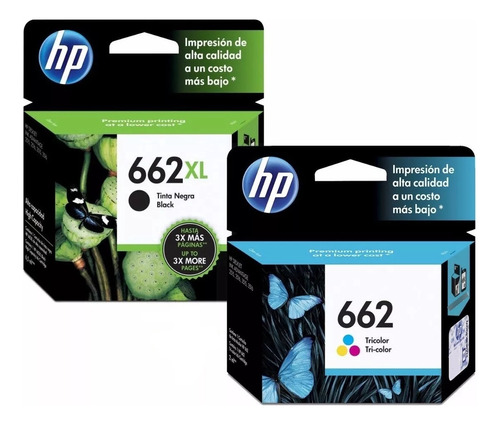 Cartucho Hp 662xl Negro + 662 Color Originales 2515 3515