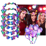 10pz Diadema Corona Flores Luz Led Fiesta Festival 