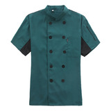 Chaqueta Chef Manga Corta Bolsillos Botones Cook Chic .