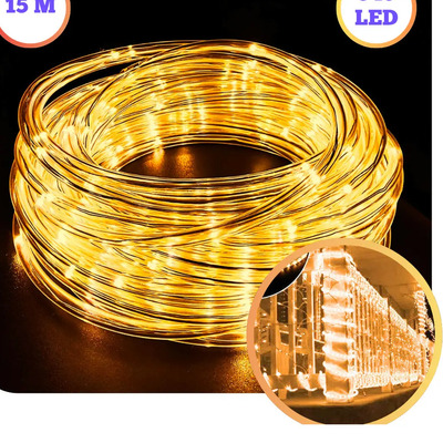 Manguera Led 15 Metros Color Blanco Cálido Luz Fija 36 Led Por Metro Impermeable Dosyu Recortable | Envío gratis