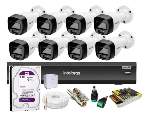 Kit Intelbras 8 Cam Fullcolor 1220 Dvr Imhdx 3008 1 T Purple