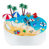 Juego De 21 Piezas De Decoracin Para Pasteles De Playa, Sill