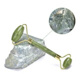 Masajeador Doble Rodillos Piedra Jade Facial Corporal