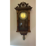 Reloj Antiguo De Madera Lau Fed, Artesanal, Para Colección