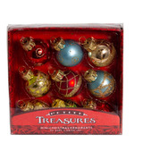 Kurt Adler Petite Treasures - Juego De 9 Bolas Multicolor P.