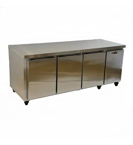 Heladera Mostrador Ciego Teora 200cm Acero Inox 3 Puertas