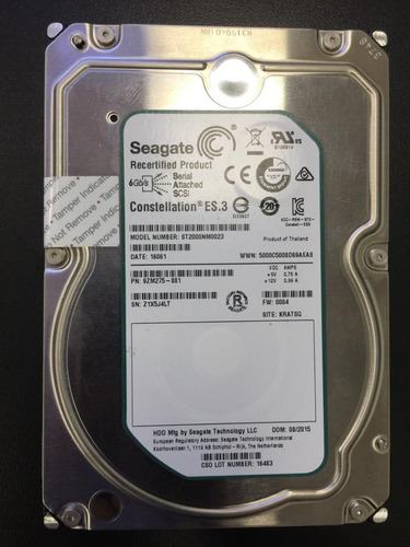 Hd 2tb Seagate Constellation Es.3 St2000nm0023 6gbps