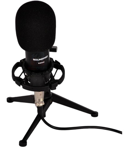 Kit 5 Peças Microfone Condensador Bm800 Unidirecional Preto