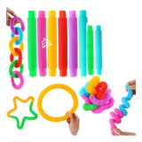 Set De 8 Piezas Tubos Popit Sensoriales Para Niños Y Niñas