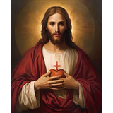 Sagrado Corazón De Jesús - Lienzografia 60x90 
