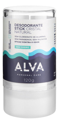 Desodorante Alva Stick Crystal Sem Alumínio 120g