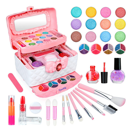 Kit De Maquiagem Infantil Mala + Gloss + Sombra E Pincel