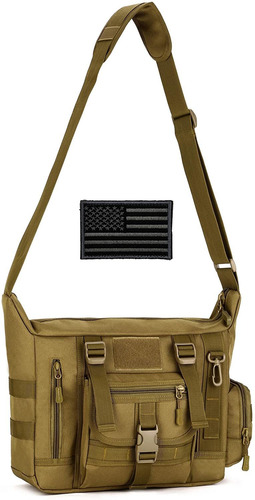 Bolso De Hombro Tactico Protector Plus Militar Marron