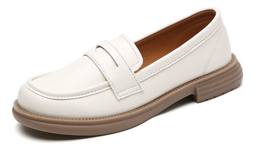 Mocasines De Piel Con Suela Suave For Mujer, Zapatos Casual