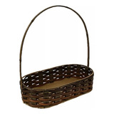 Cesta Oval Junco Sintético Bambu Decorativo Presente