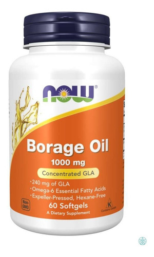 Óleo De Borragem 1000 Mg Now Foods 60 Cápsulas Gelatinosas Sabor Sem Sabor