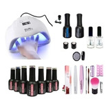 Kit Inicial X17u Cabina Led Uv 54w Uñas Semip + 2 Gel Regalo