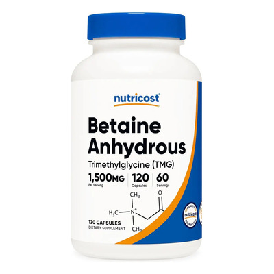 Betaína Anhidra Tmg Nutricost 1500mg Por Porción 120cápsulas Sabor Sin sabor | Envío gratis