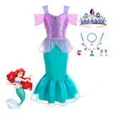 De Disfraz De Sirena De Princesa Ariel Vestido Verano Para Niñas Fiesta Cumpleaños Carnaval De Rol Halloween