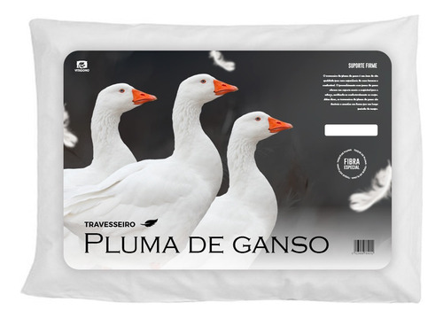 Travesseiro Pluma De Ganso Toque Macio Premium Pilow  60x40 