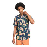 Camisa  Quiksilver Mystic Beach Hombre Insignia Blue