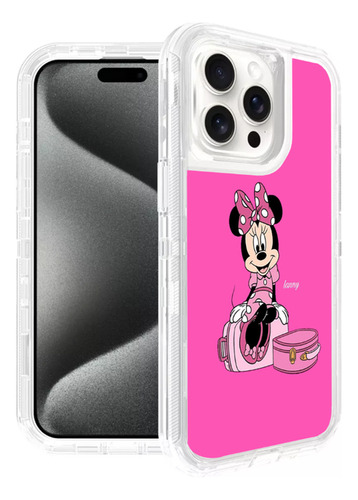 Funda Protector Tricapa Rudo Acrigel De Miinie Mouse Rosa#