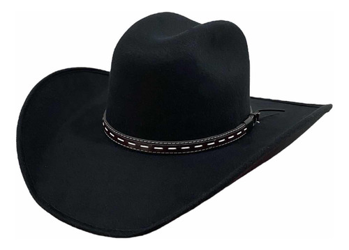 Sombrero Vaquero Texana Unisex Moda Horma Black Lana 100