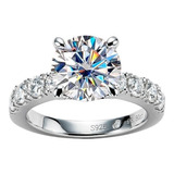 Anillo Boda Compromiso Diamante Moissanita Oro 18k 4.3ct