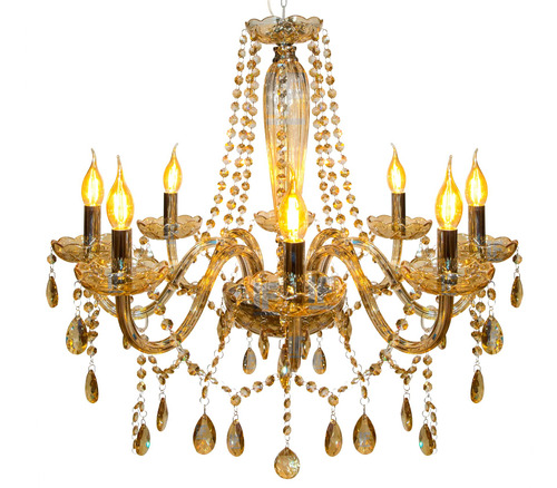 Lustre Candelabro 8 Braços / Maria Tereza Baronesa Avant Cor Champagne 110v/220v