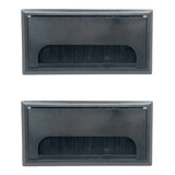 Tapa Pasacable Rectangular 16 X 8cm Pvc Negro Con Cepillo X2