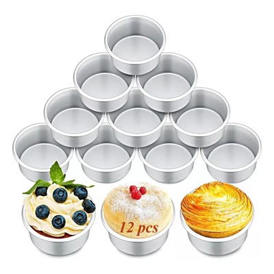 Molde Pastelero Redondo Para Repostería De Aluminio 12pzs | MercadoLibre